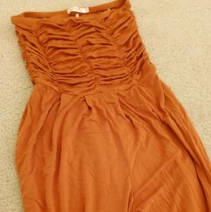 orange thin fresh jumpsuit cute for fall 🤎